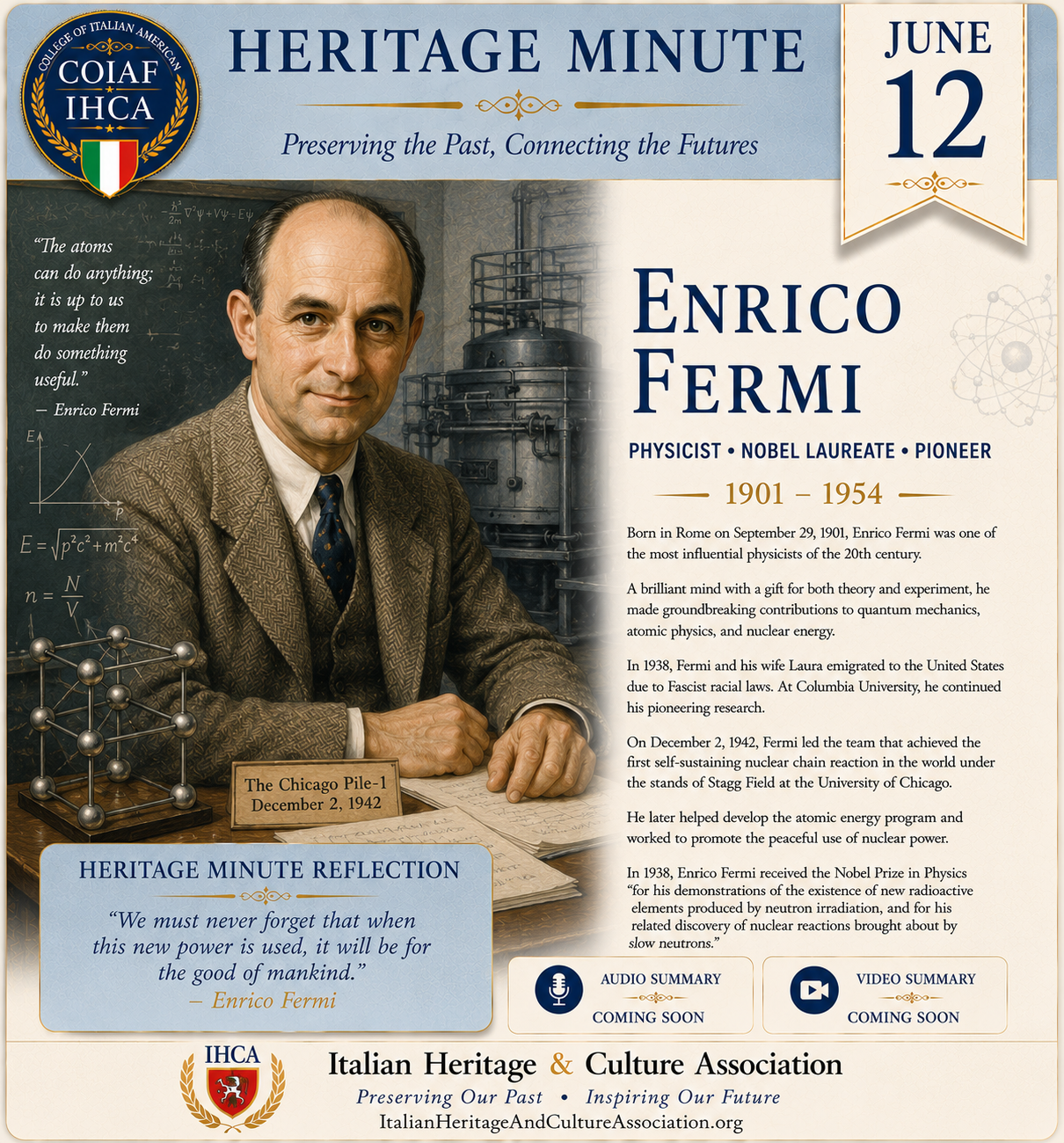 Enrico Fermi — July 12 Heritage Minute