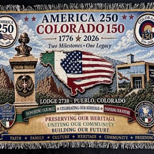 SOI2738 USA-CO 250/150 Commemorative Couch Throw
