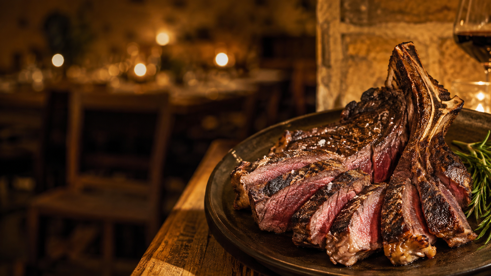 Bistecca alla Fiorentina grilled and sliced