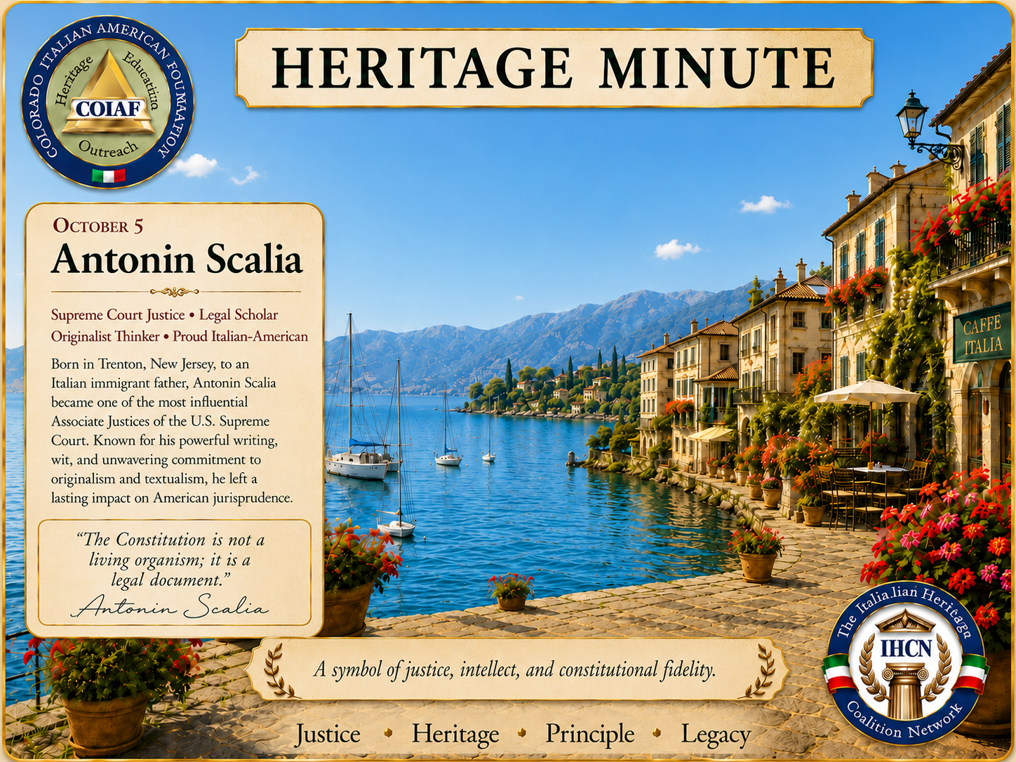 October 5 Heritage Minute honoring Antonin Scalia