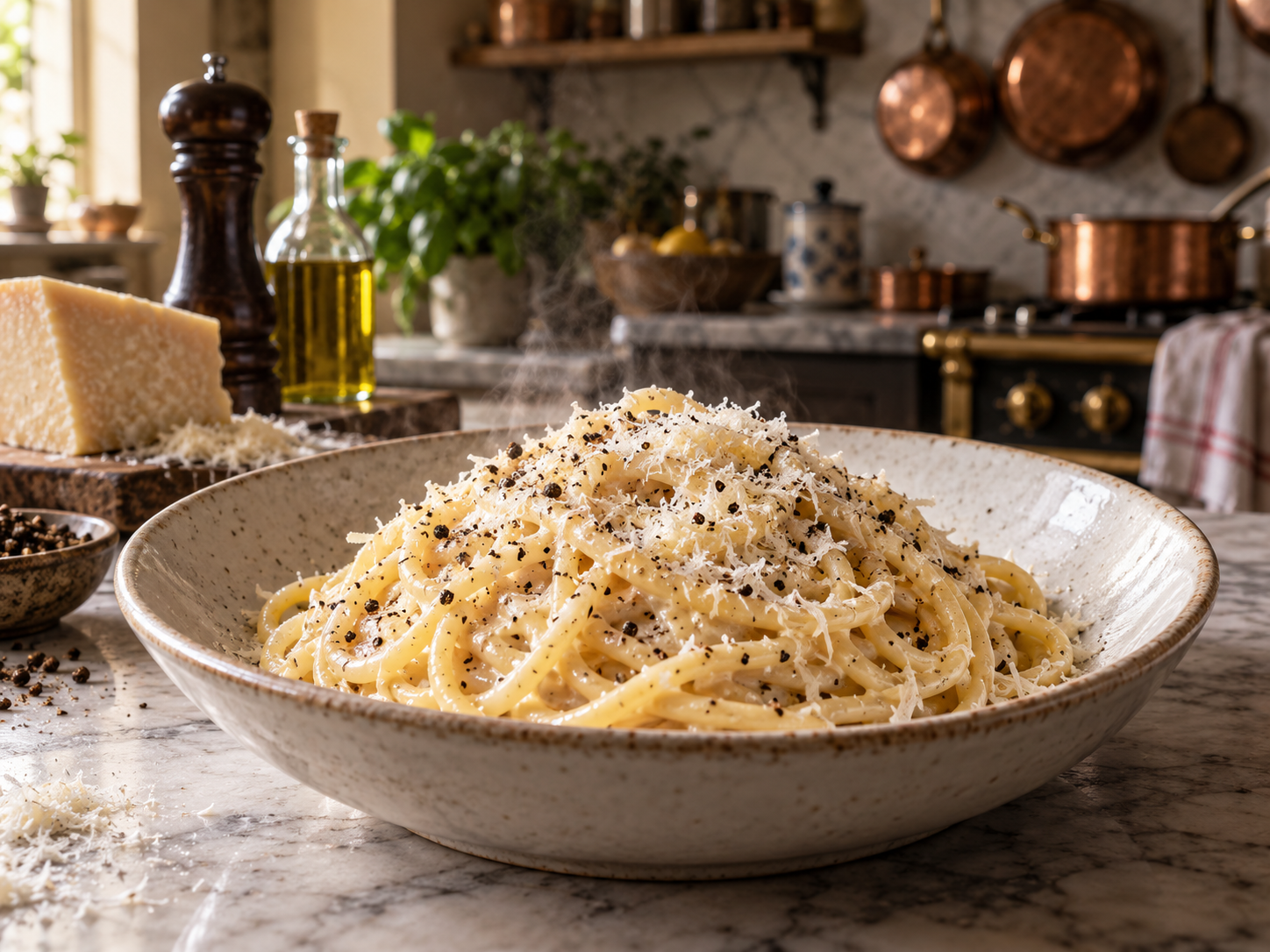 Cacio e Pepe with Pecorino Romano and black pepper